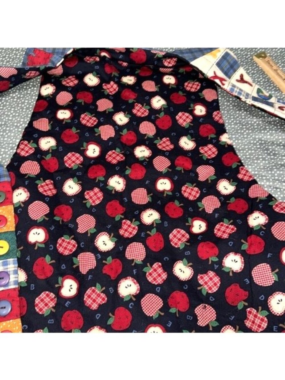 Vintage Apple & Alphabet Themed Patchwork Vest - Picture 10 of 10